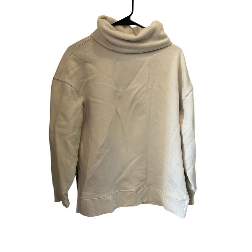 Athleta Women's Ivory Funnel Neck Pullover Sweatshirt‎ Size S Casual